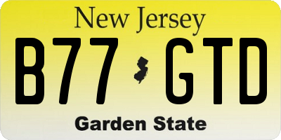 NJ license plate B77GTD