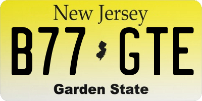 NJ license plate B77GTE