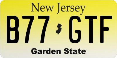 NJ license plate B77GTF