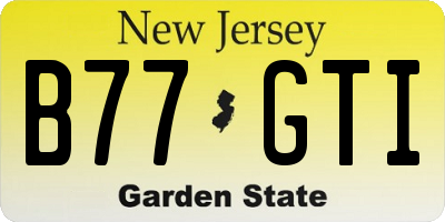 NJ license plate B77GTI