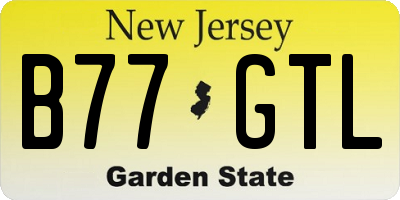 NJ license plate B77GTL