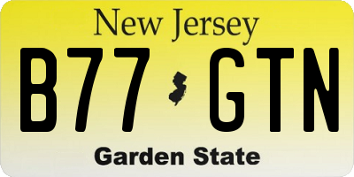 NJ license plate B77GTN