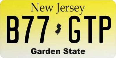 NJ license plate B77GTP