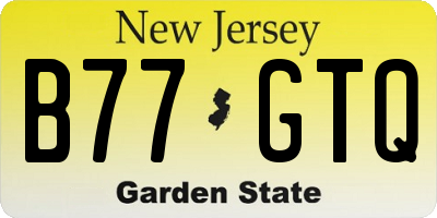 NJ license plate B77GTQ