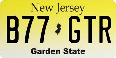 NJ license plate B77GTR