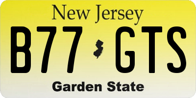 NJ license plate B77GTS