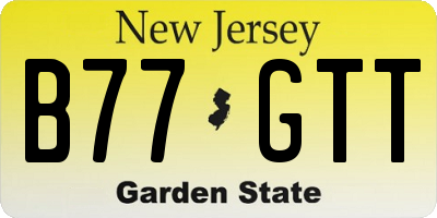 NJ license plate B77GTT