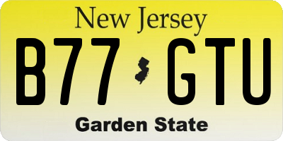 NJ license plate B77GTU