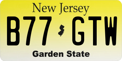 NJ license plate B77GTW