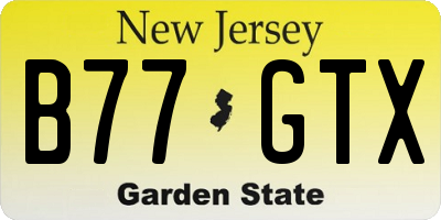 NJ license plate B77GTX