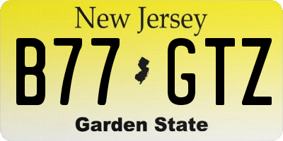 NJ license plate B77GTZ