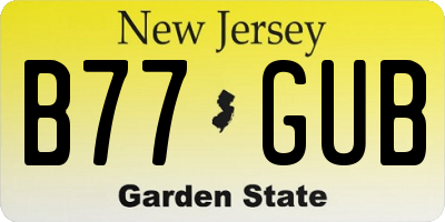 NJ license plate B77GUB