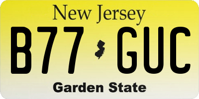 NJ license plate B77GUC