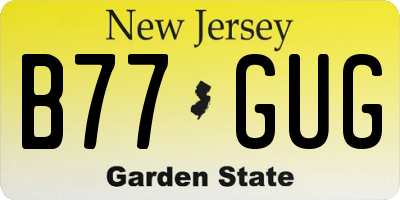 NJ license plate B77GUG