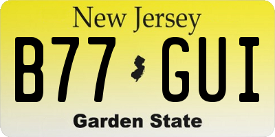 NJ license plate B77GUI