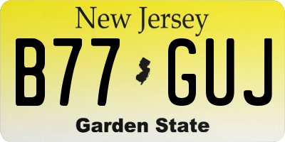 NJ license plate B77GUJ