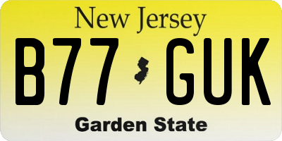 NJ license plate B77GUK