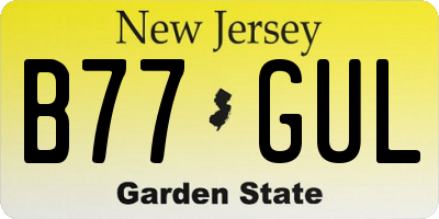NJ license plate B77GUL