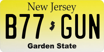 NJ license plate B77GUN