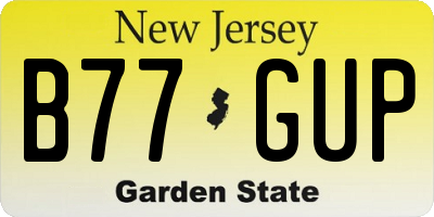 NJ license plate B77GUP
