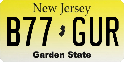 NJ license plate B77GUR