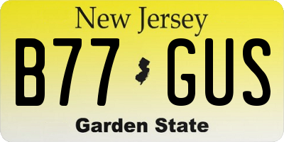 NJ license plate B77GUS