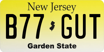 NJ license plate B77GUT