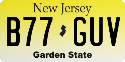 NJ license plate B77GUV
