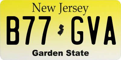 NJ license plate B77GVA
