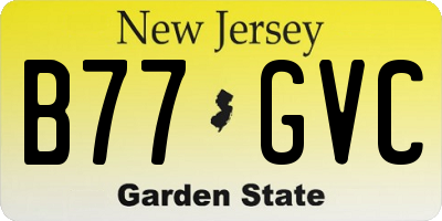 NJ license plate B77GVC