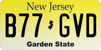 NJ license plate B77GVD