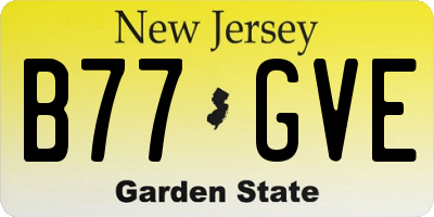 NJ license plate B77GVE