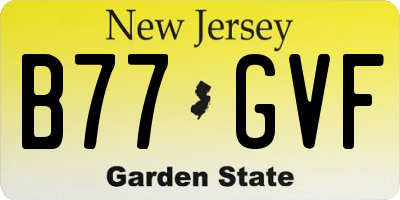 NJ license plate B77GVF