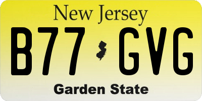 NJ license plate B77GVG