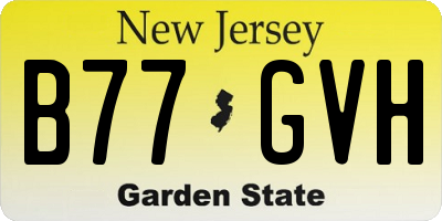 NJ license plate B77GVH