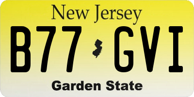 NJ license plate B77GVI