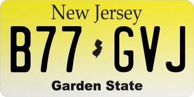 NJ license plate B77GVJ