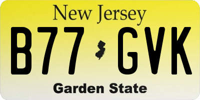 NJ license plate B77GVK