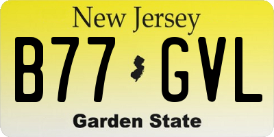 NJ license plate B77GVL