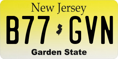 NJ license plate B77GVN