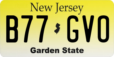 NJ license plate B77GVO