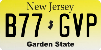 NJ license plate B77GVP