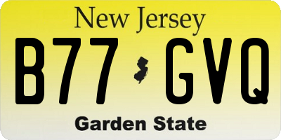 NJ license plate B77GVQ