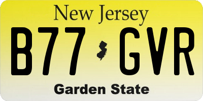 NJ license plate B77GVR