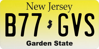 NJ license plate B77GVS