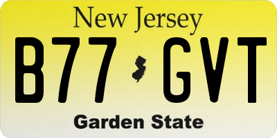 NJ license plate B77GVT