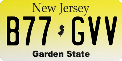 NJ license plate B77GVV