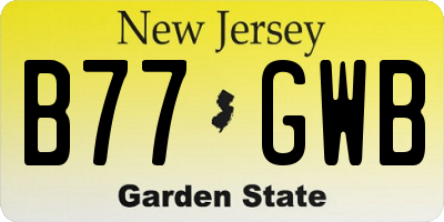 NJ license plate B77GWB