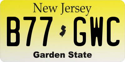 NJ license plate B77GWC