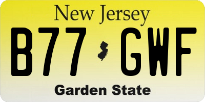 NJ license plate B77GWF